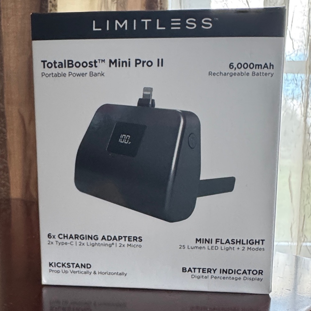 🔋 Limitless TotalBoost™ Mini Pro II Portable Power Bank – NEW in Sealed Box
